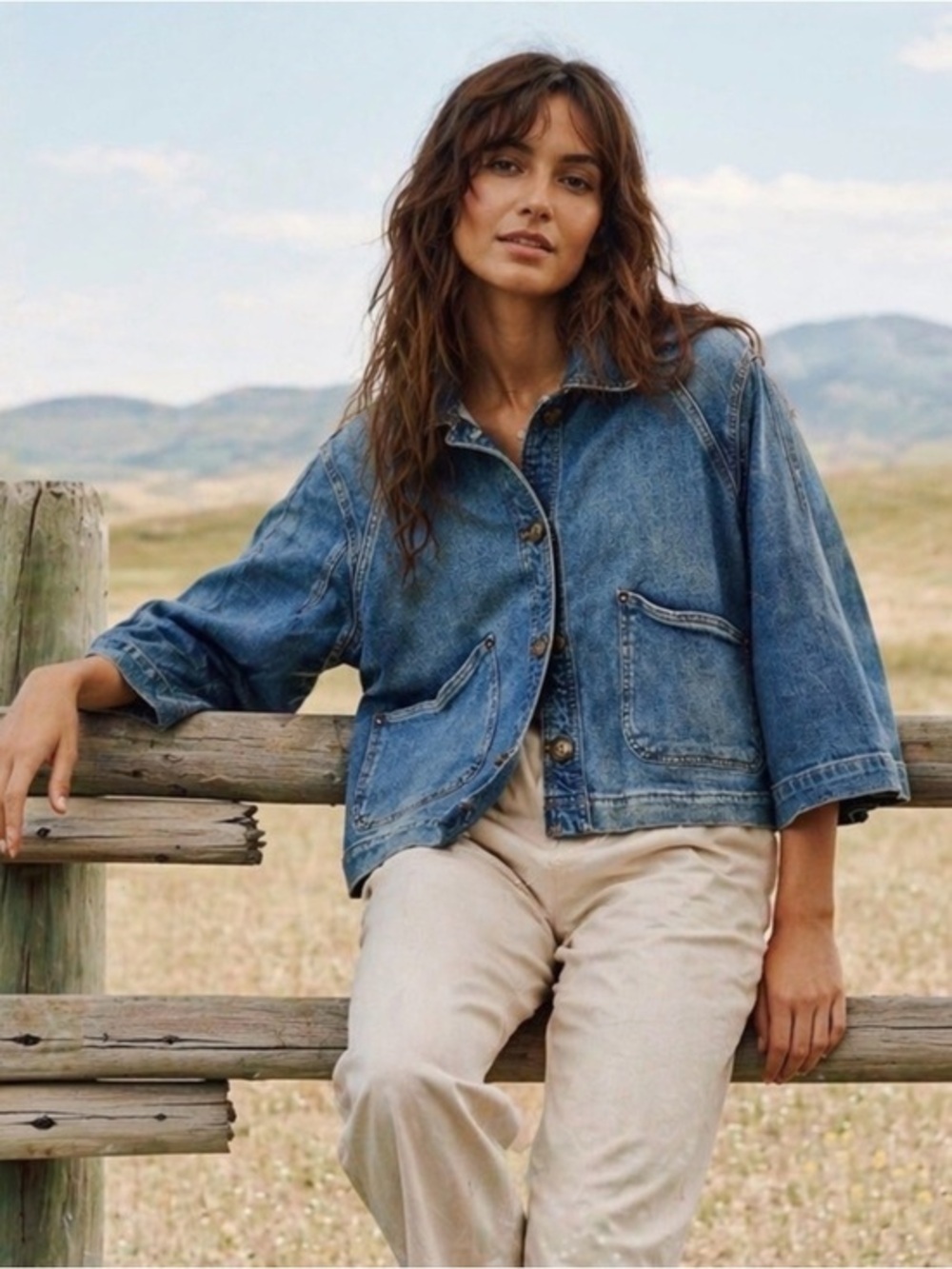 Anthropologie pilcro boxy denim jacket